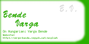 bende varga business card